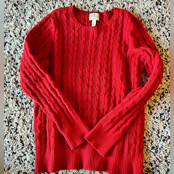 Red Cable Knit Sweater - Picture 1 of 3